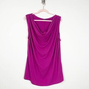 2/$30 NWOT Bella Flore Sleeveless Blouse Tank Top Cowl Draped Large, 1X, 2X